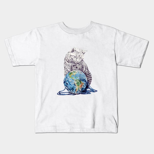 Our feline deity shows restraint Kids T-Shirt by jamesormiston
